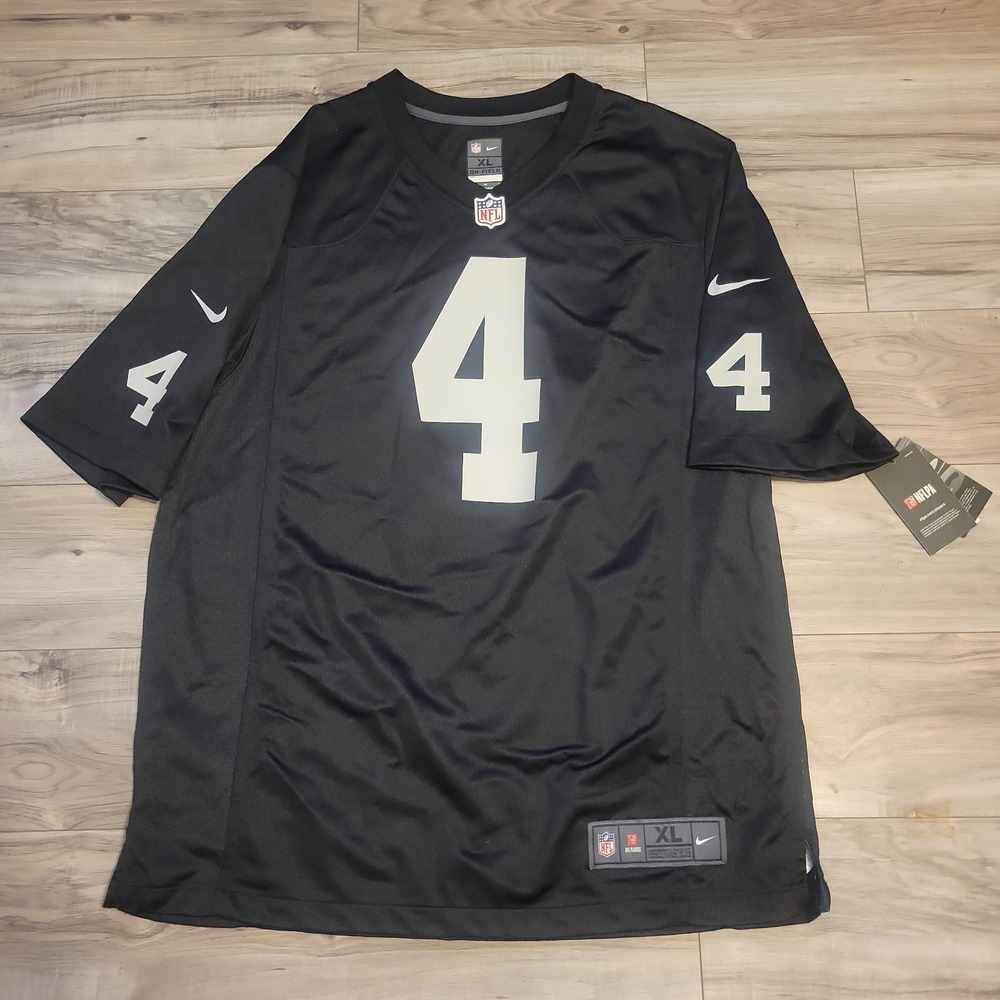 Derek Carr Las Vegas‎ Raiders Jersey Black Mens XL Nike NFL Authentic Football